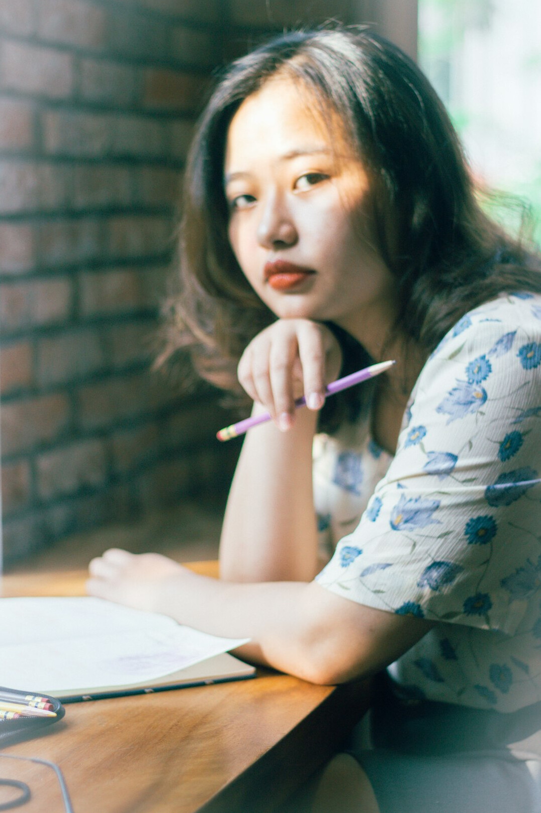 young writer brainstorming ideas