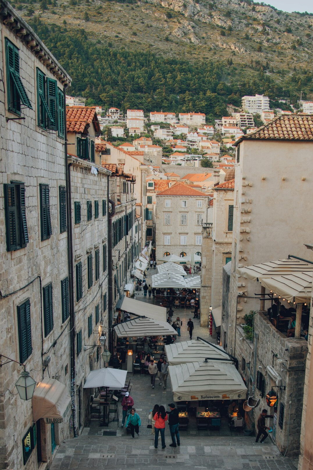 croatian city street at night